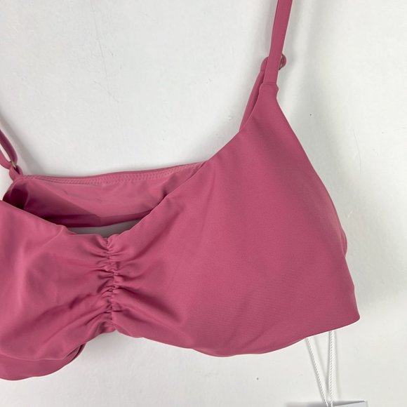 Andie Pink Ruched Bikini Top - Picture 3 of 8